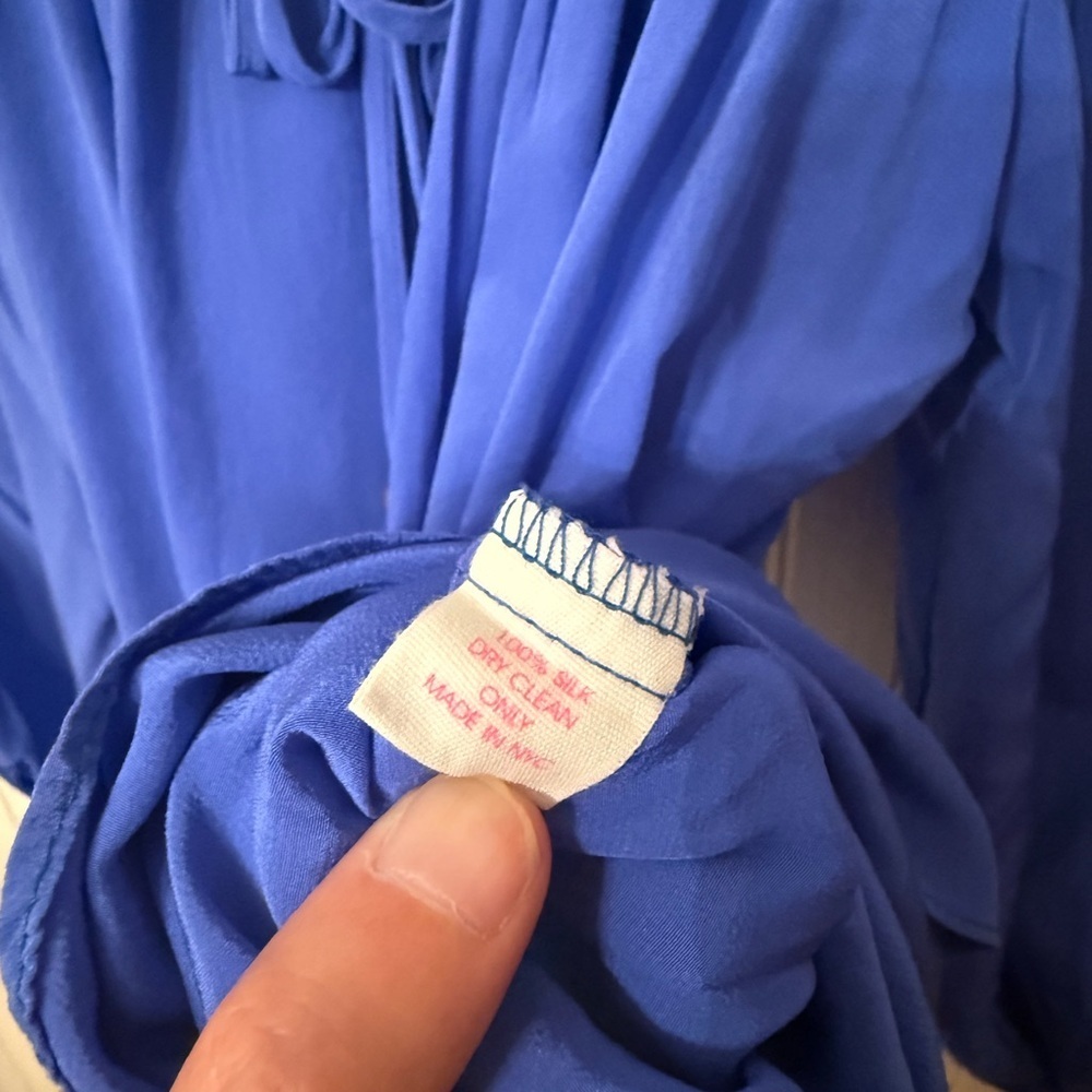 Alice & Trixie Small 100% Silk Blue Minidress - Picture 4 of 5